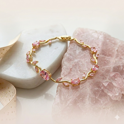 Bracelet - Dainty Rose Flower & Tulips