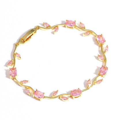 Bracelet - Dainty Rose Flower & Tulips