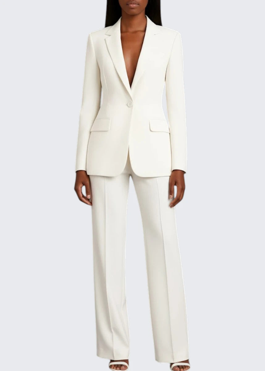 Mary | Long Sleeve V-Neck Two Piece Suit