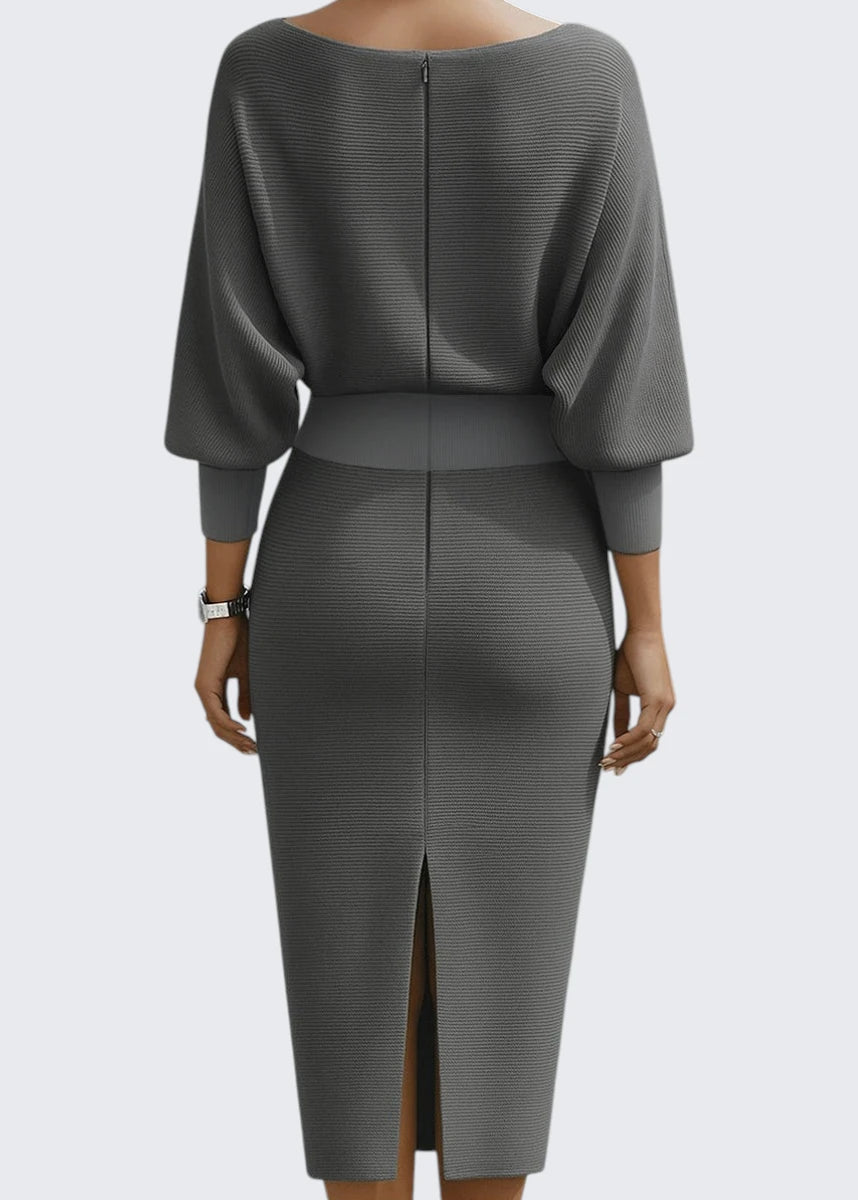 Avery | Cowl Neck Bodycon Midi Dress