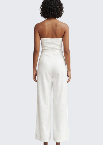 Eva | Strapless Waist Tie Summer Jumpsuit